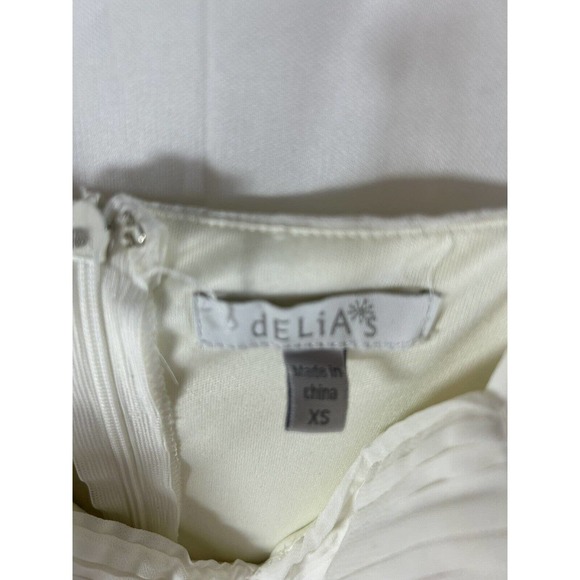 Delia*s XS Cream ivory back zip spaghetti strap lined flowy dress padded - Picture 5 of 6